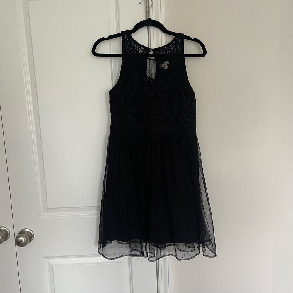 Xhiliration Lace Detail Sleeveless Fit and Flare Dress